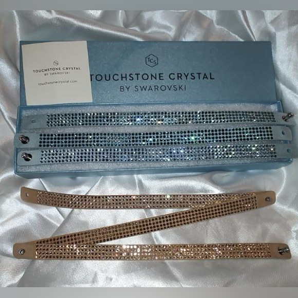 Touchstone Crystal Jewelry - Touchstone Crystal by Swarovski, Crystal Leather Wrap Bracelet Components